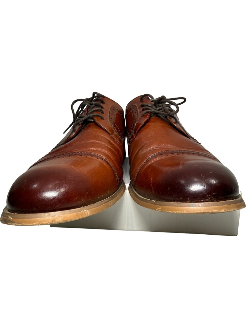 Stacy Adams Dickinson Cap Toe Oxford Dress Shoes Cognac Mens Size 14M 25066-221 - Picture 12 of 16